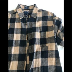 J. Crew Men’s Medium Slim fit Flannel. Mustard brown and black. Like new